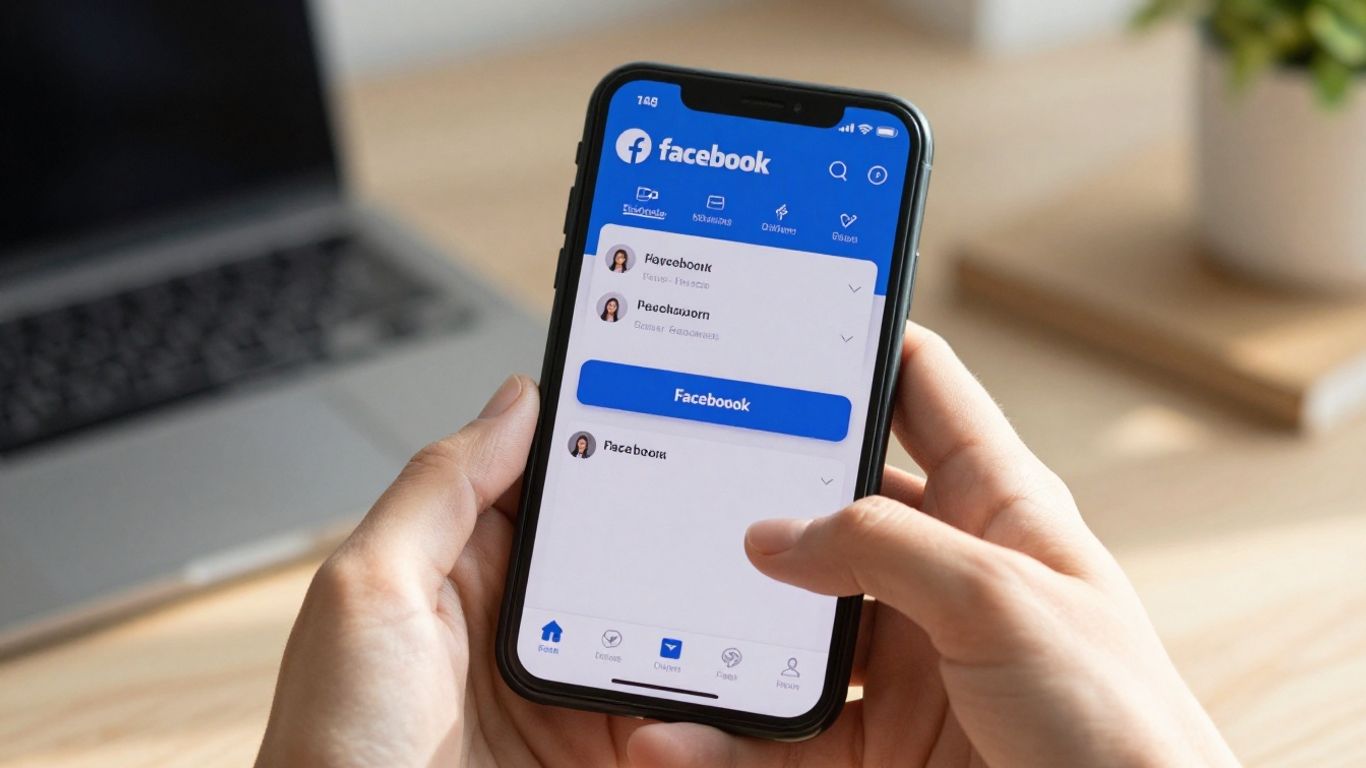 Facebook ad interface on a smartphone screen.