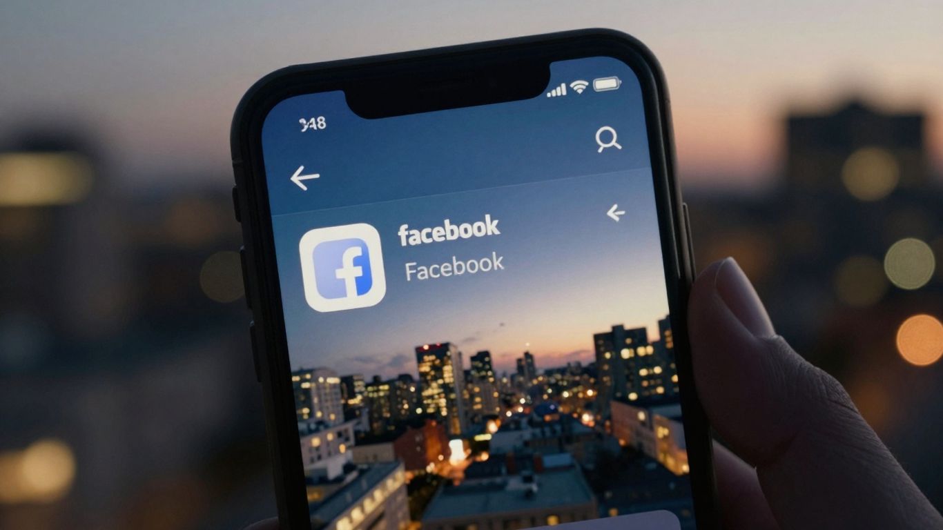 Facebook ad pricing guide on a smartphone screen.