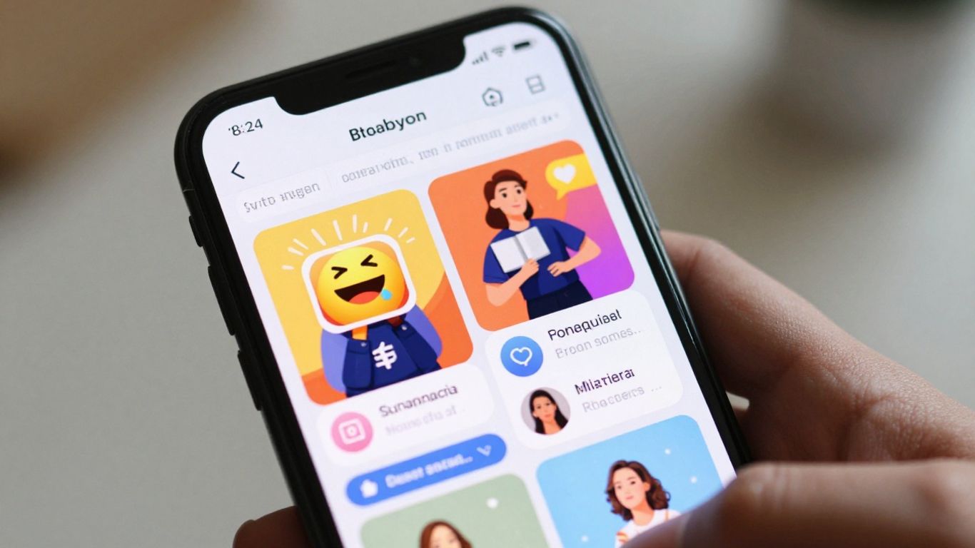 Social media ads on a smartphone screen.