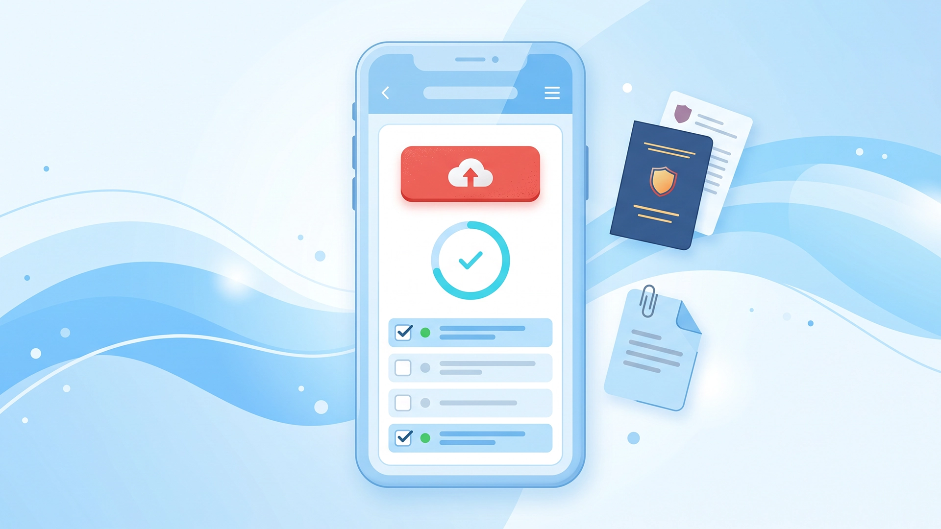 client using an immigration case management software portal on a phone