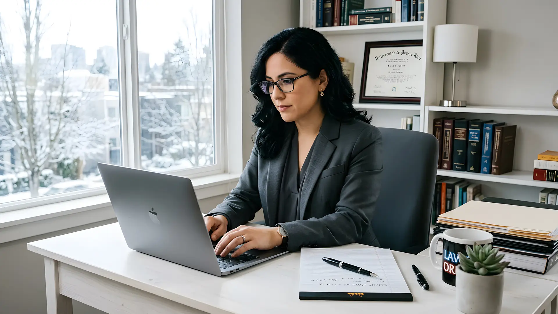 Remote paralegal preparing USCIS forms for an immigration law firm