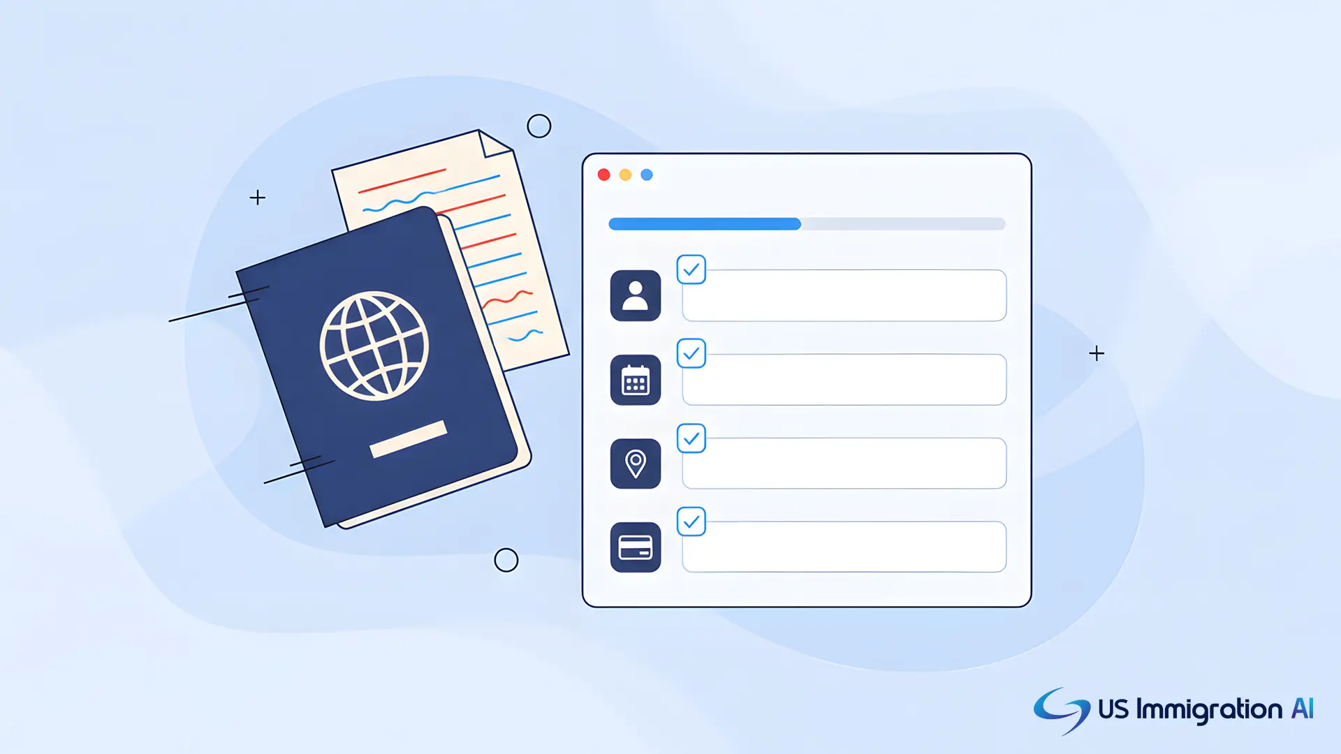 AI reading immigration documents and filling out USCIS forms