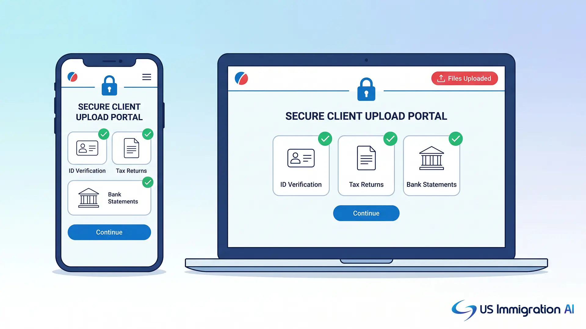 Document collection portal for a removal defense client