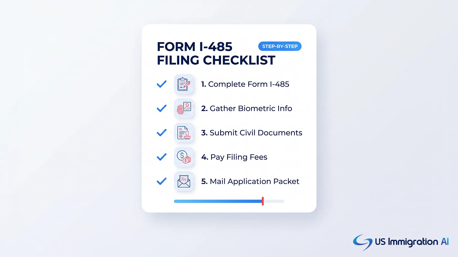 Step-by-step Form I-485 filing checklist