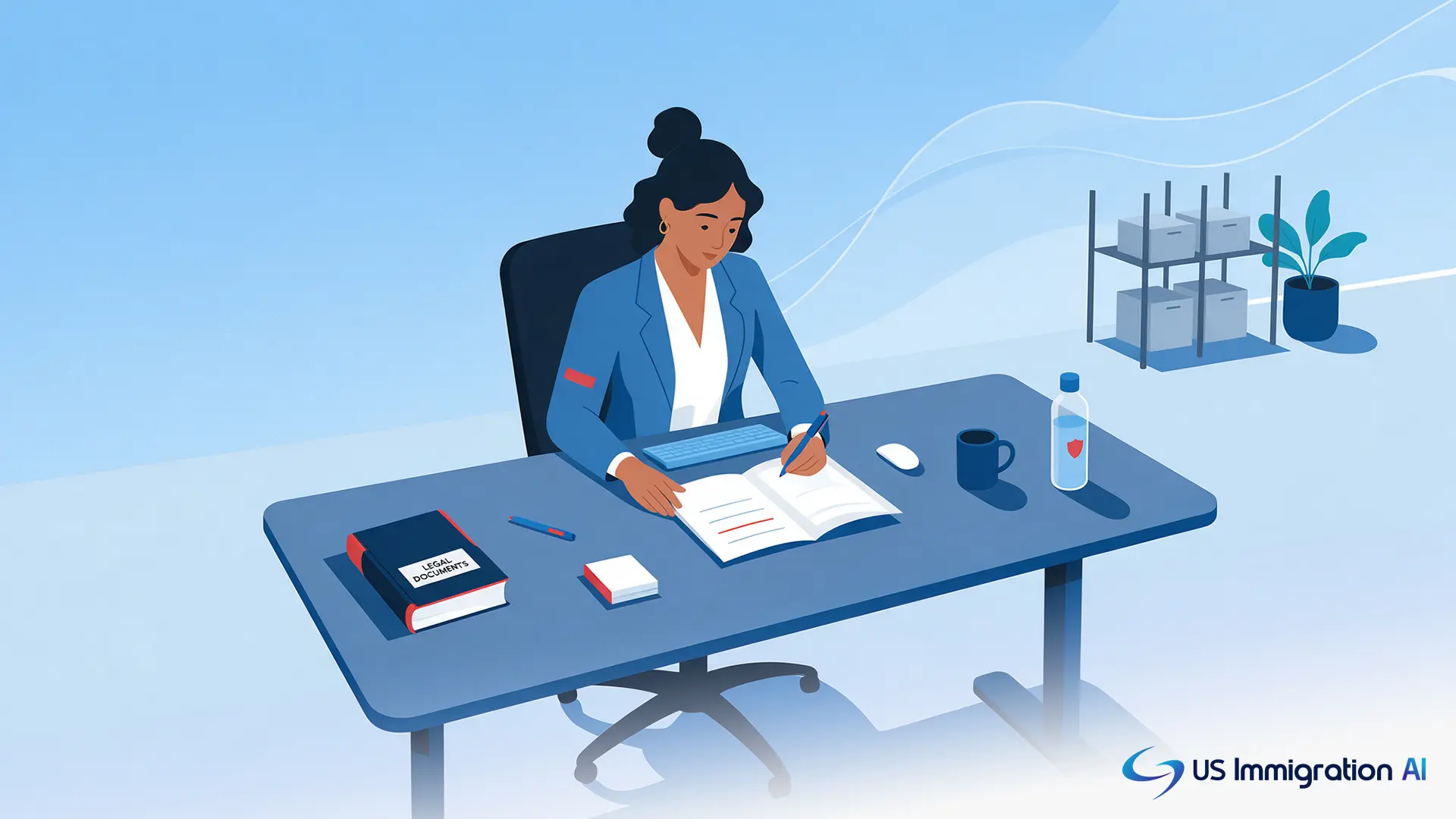 Paralegal reviewing a denied USCIS expedite request before refiling