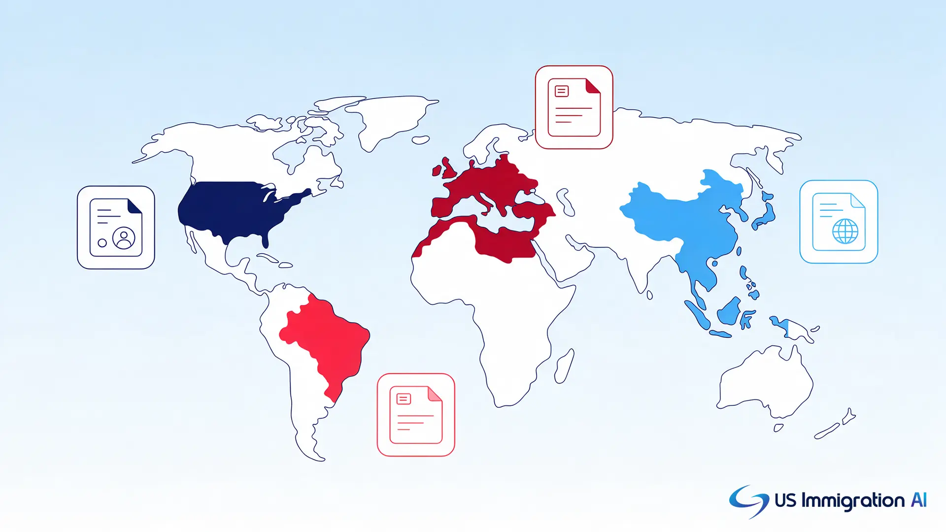 Icon grid showing EB-2 per-country visa limits