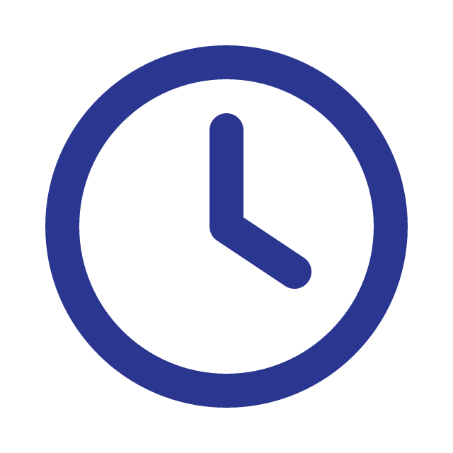 Icono de reloj en color azul
