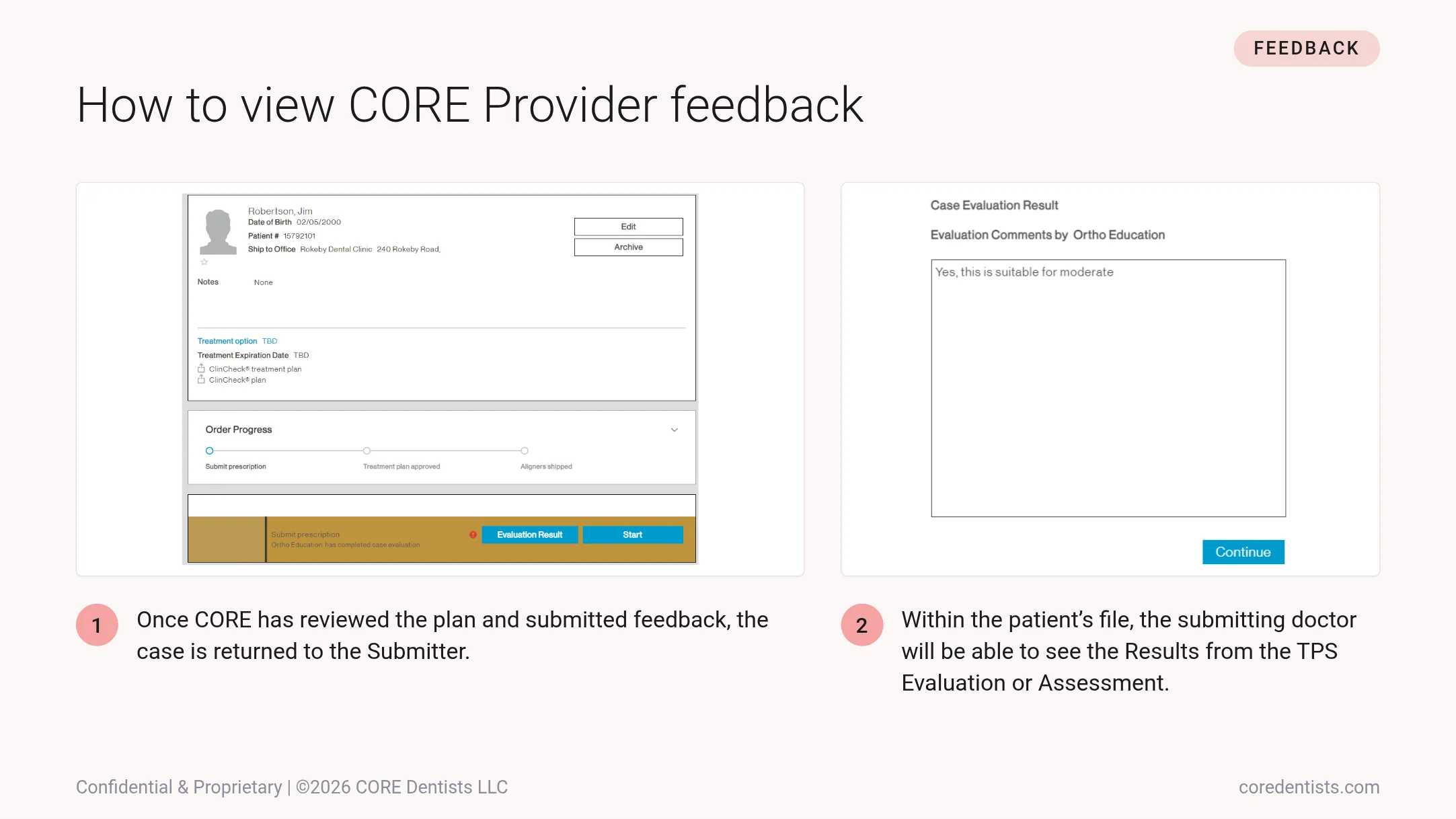 How to view CORE Provider feedback