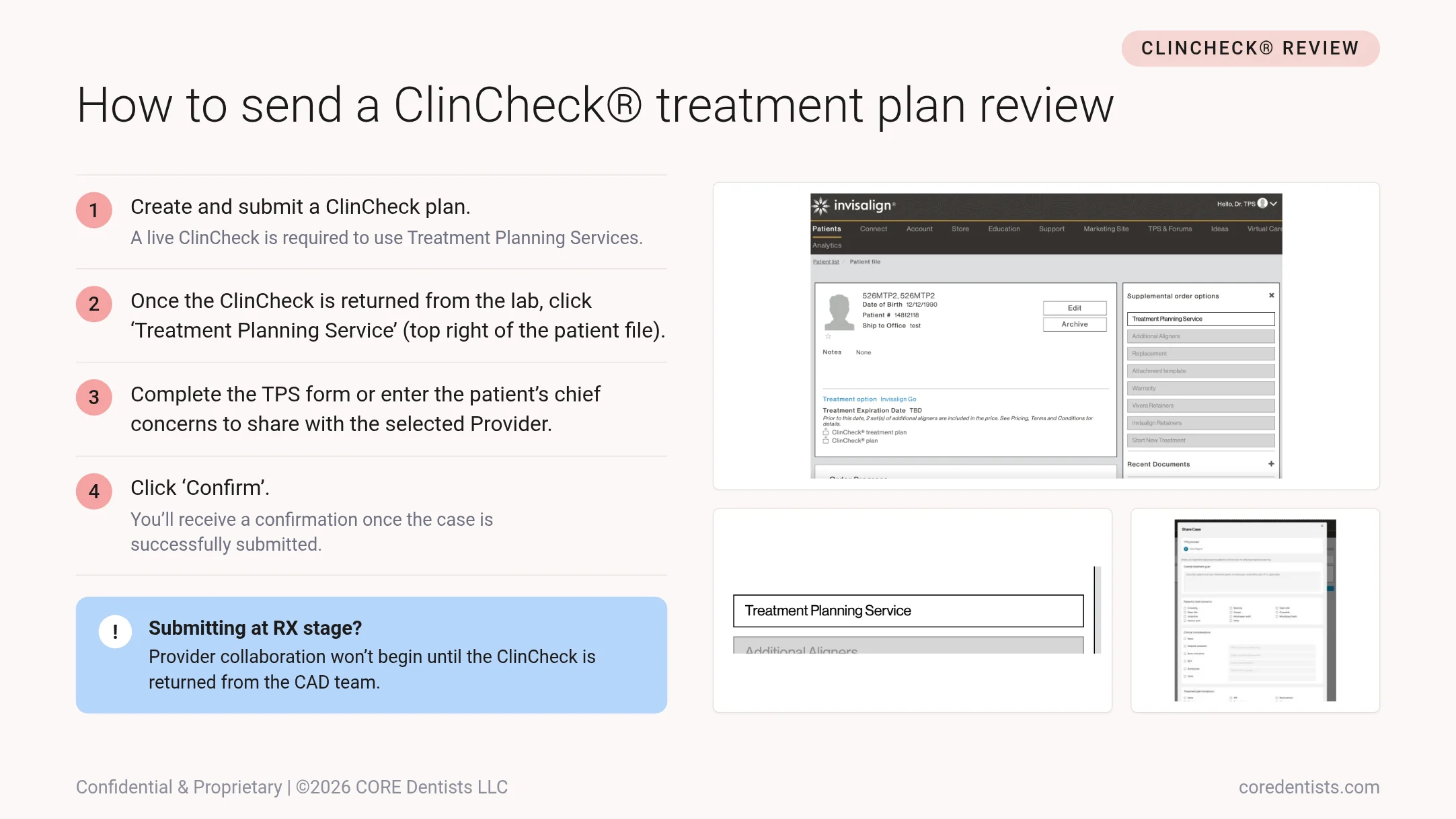 How to send a ClinCheck treatment plan review