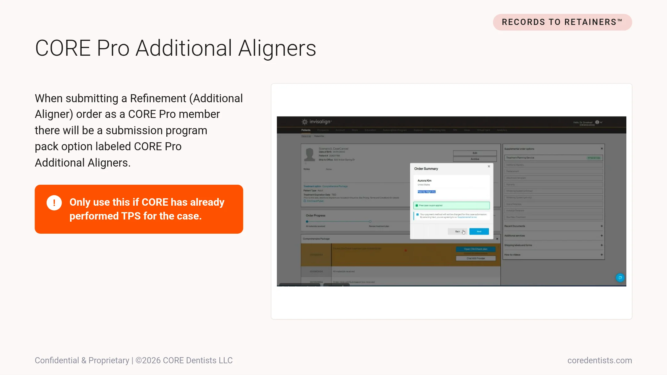 CORE Pro Additional Aligners refinement submission