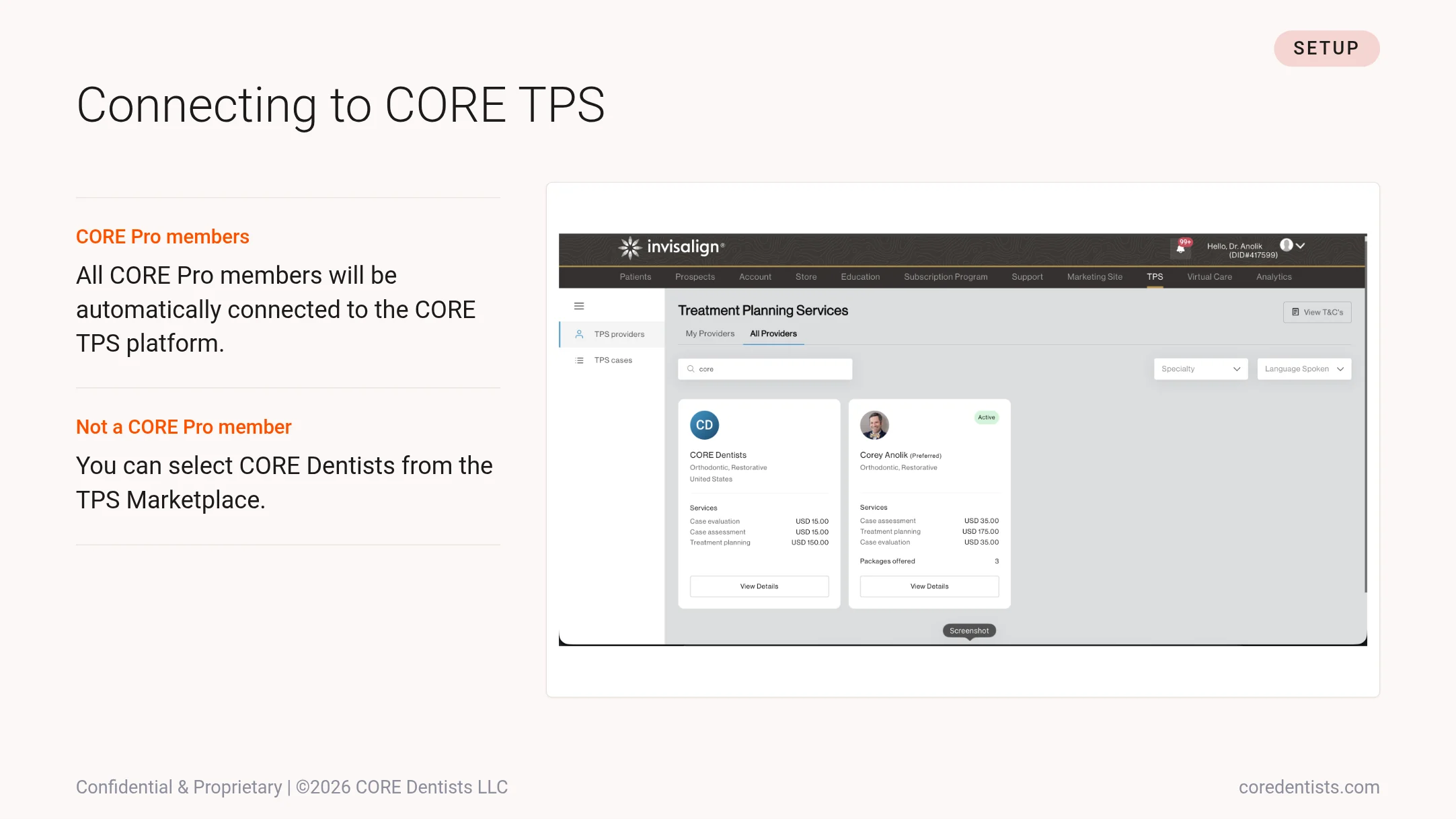 Connecting to CORE TPS for CORE Pro members and non-members