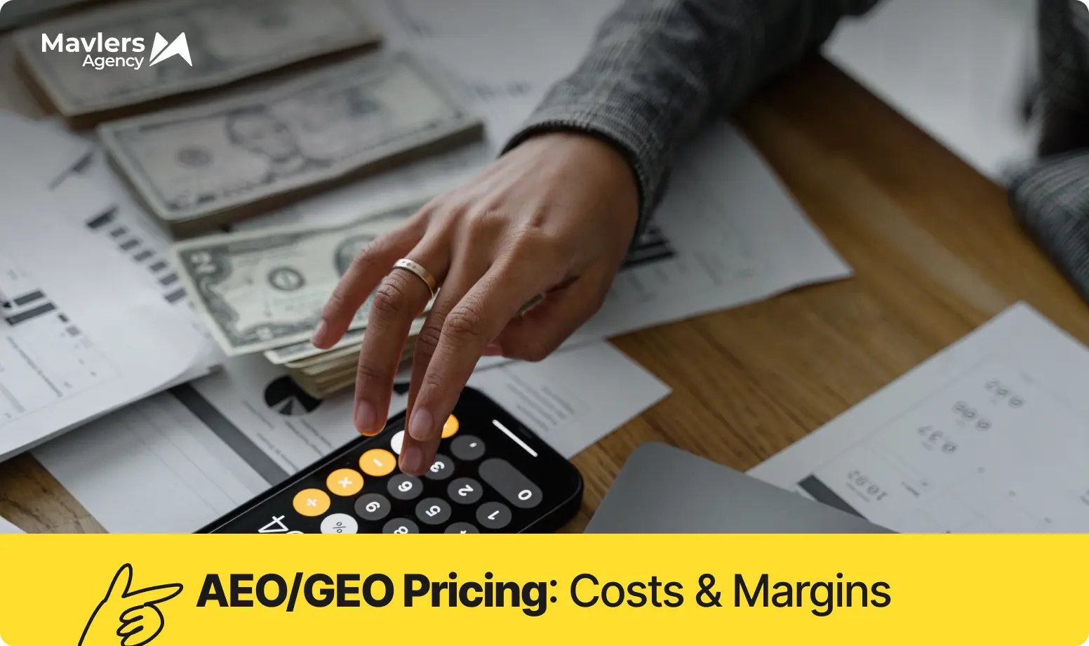 AEO/GEO pricing guide for agencies covering audit costs, monthly retainers, and profit margins