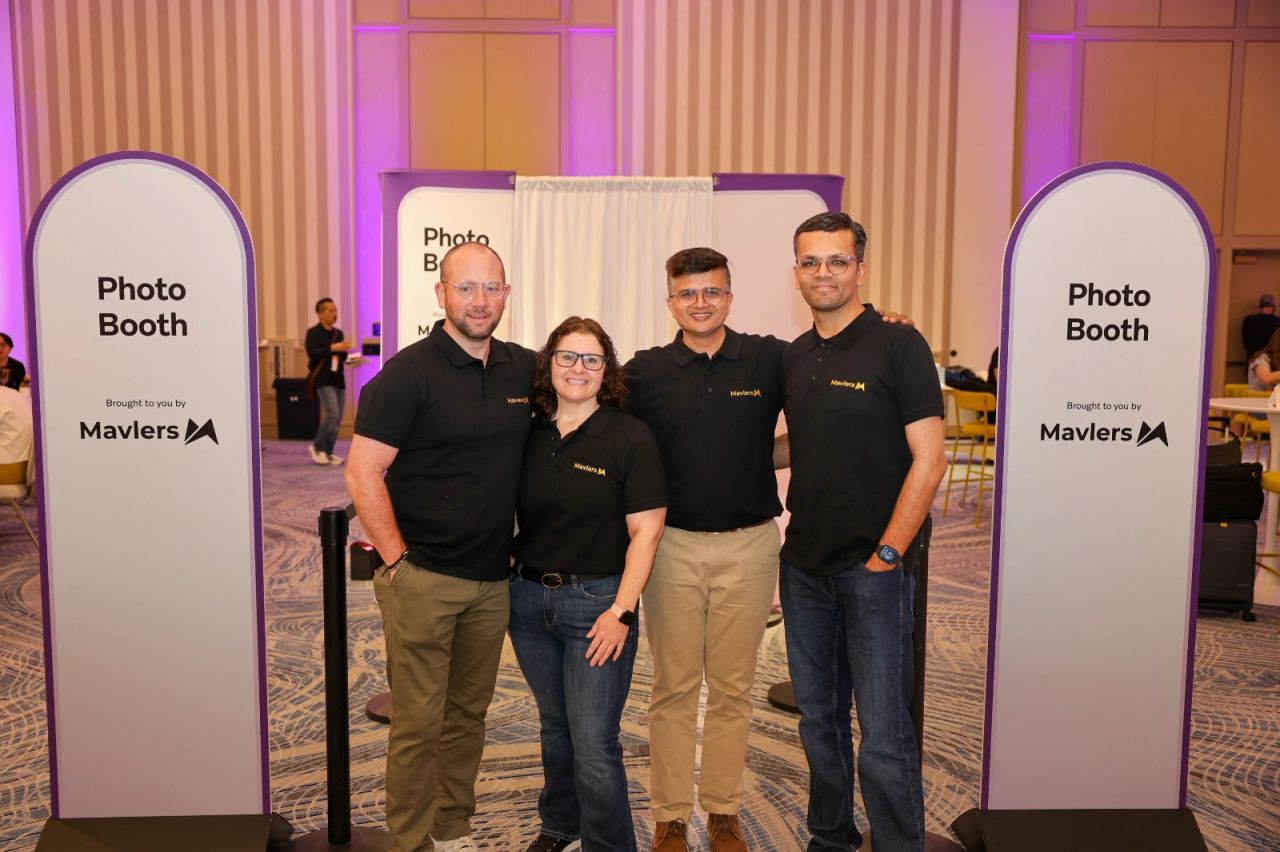 Mavlers team posing at the Mavlers-sponsored photo booth during Braze Forge 2026 in Las Vegas