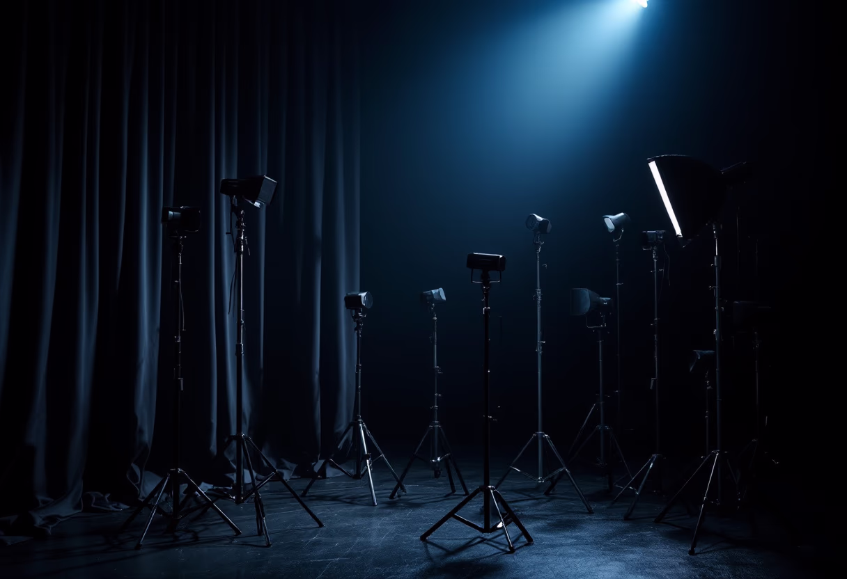 [background image] image of a film set for a film production company