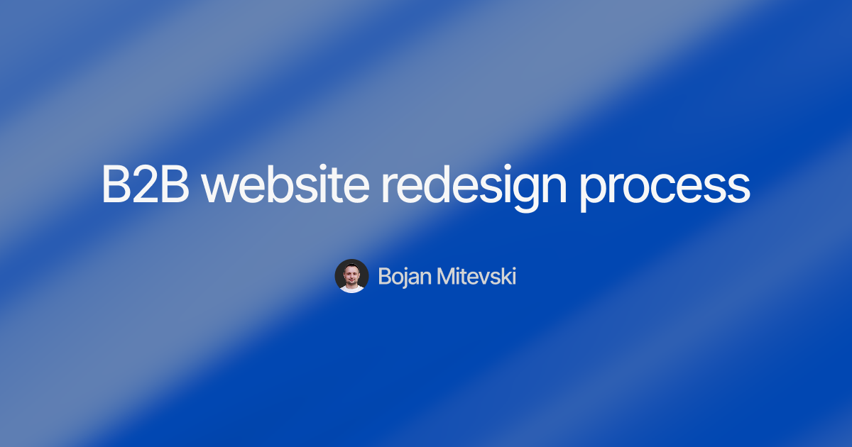 B2B website redesign process