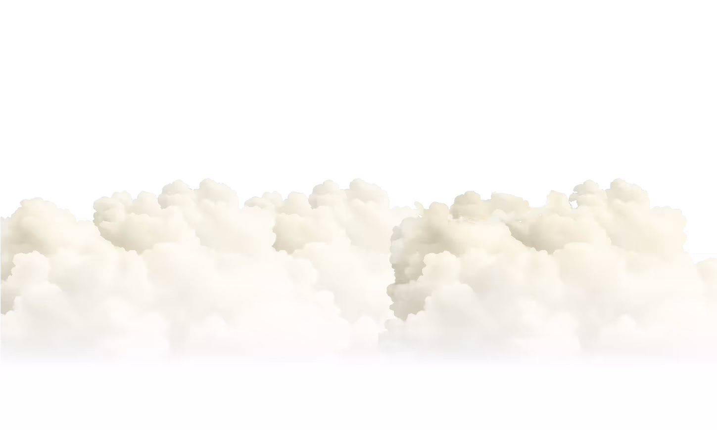 Dense cluster of white, fluffy clouds with a soft gradient at the bottom.