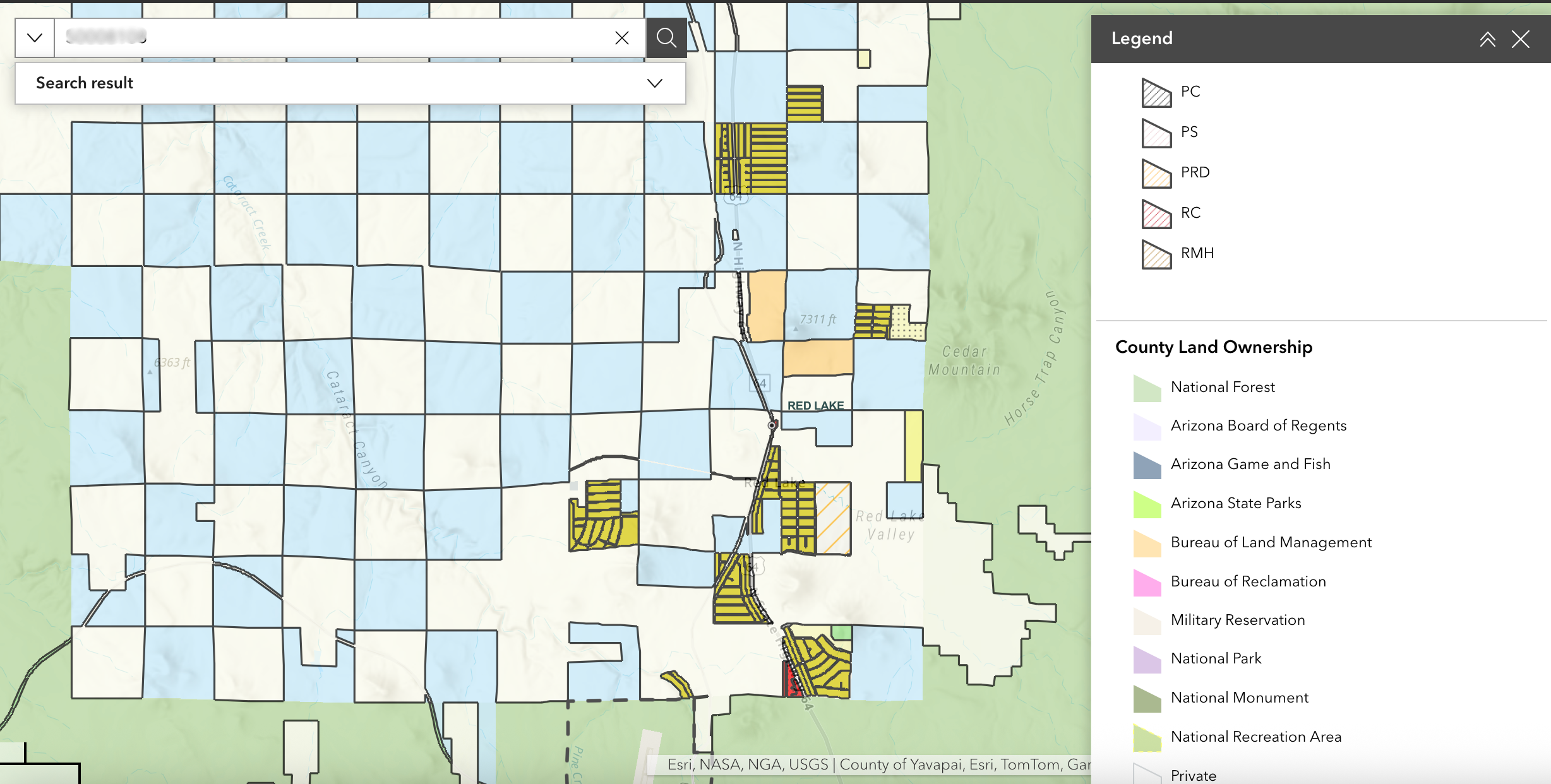 free county GIS map showing zoning overlay colors for property zoning lookup