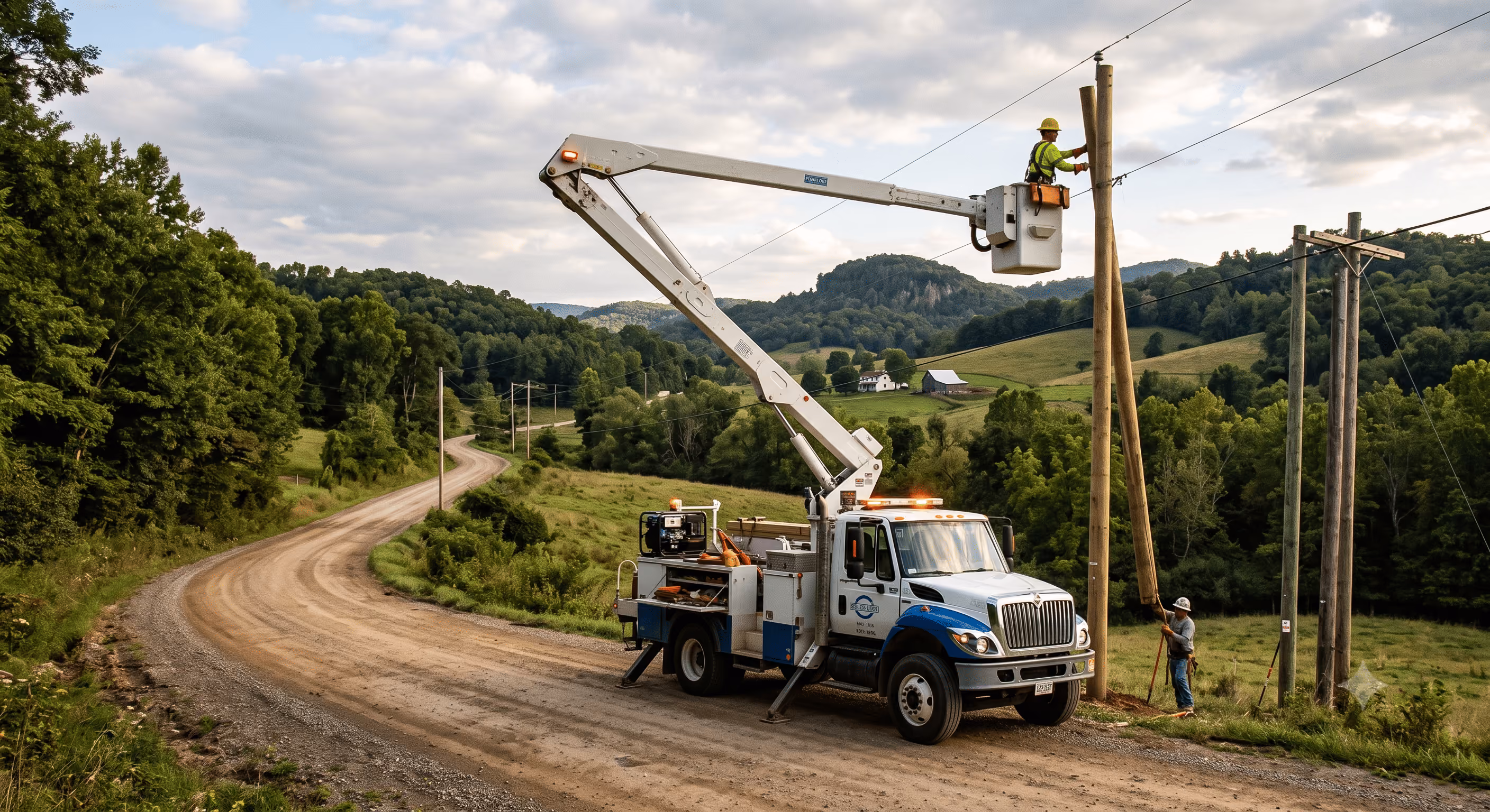 PRural electric cooperative extending grid power to remote property