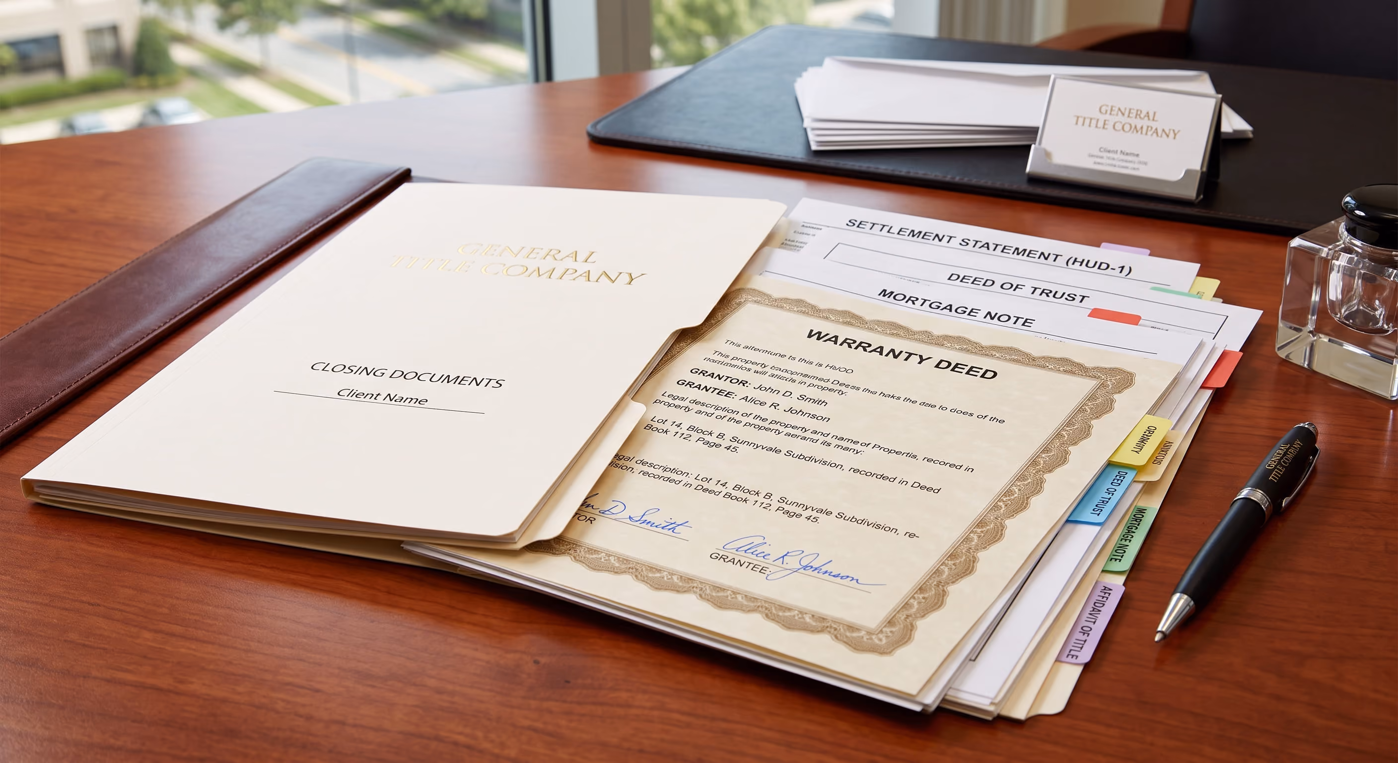 title insurance for owner financed land - title company document package at closing