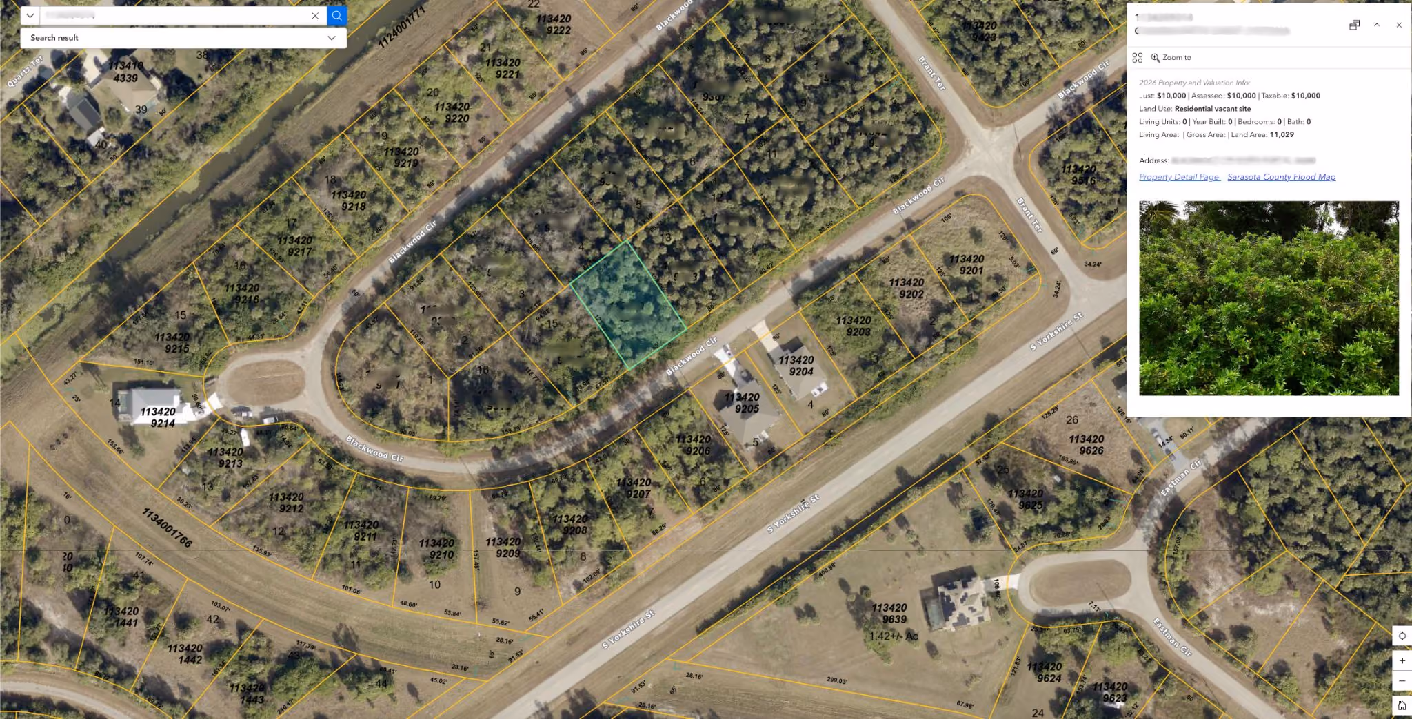 Florida zoning codes vacant land - county property appraiser website showing residental zoning designation