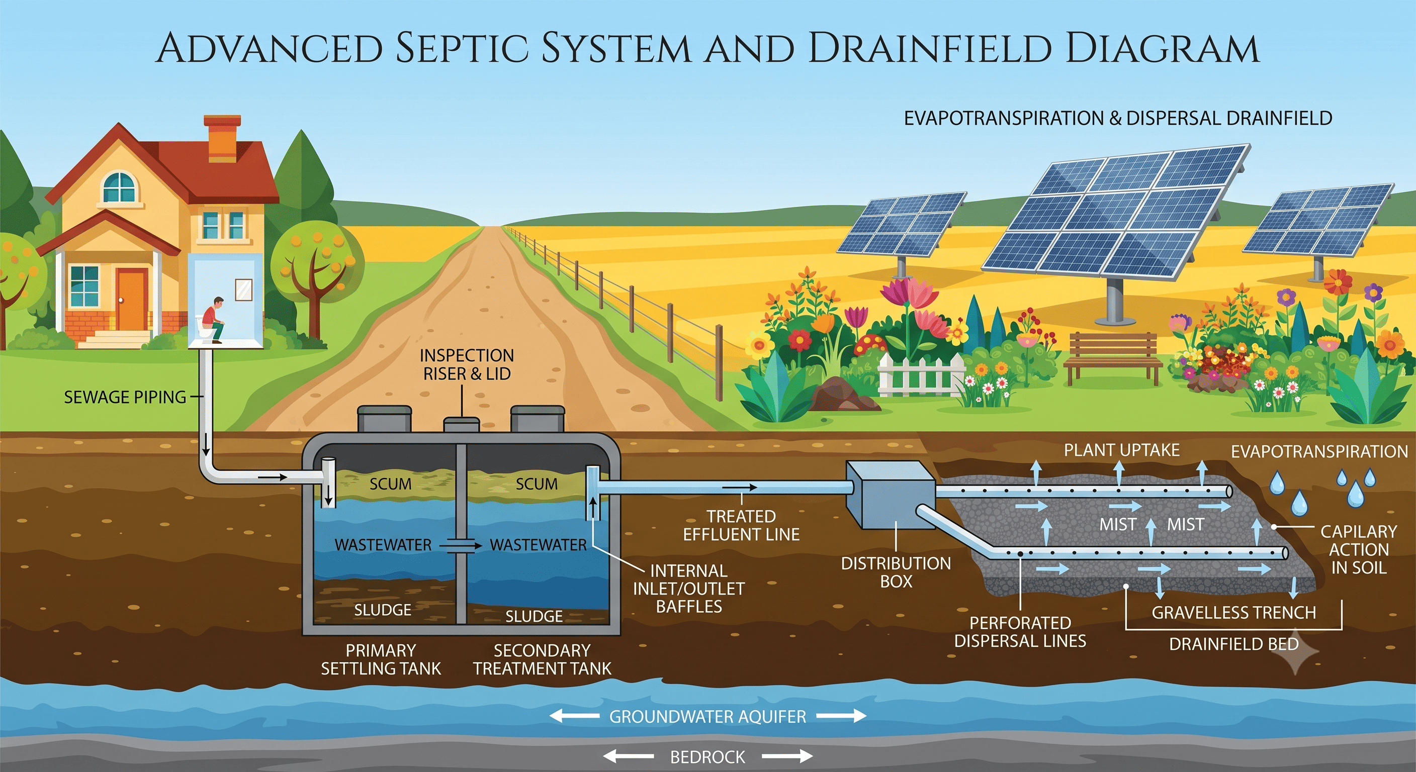 Septic system options for rural land — how septic systems work on vacant land parcels
