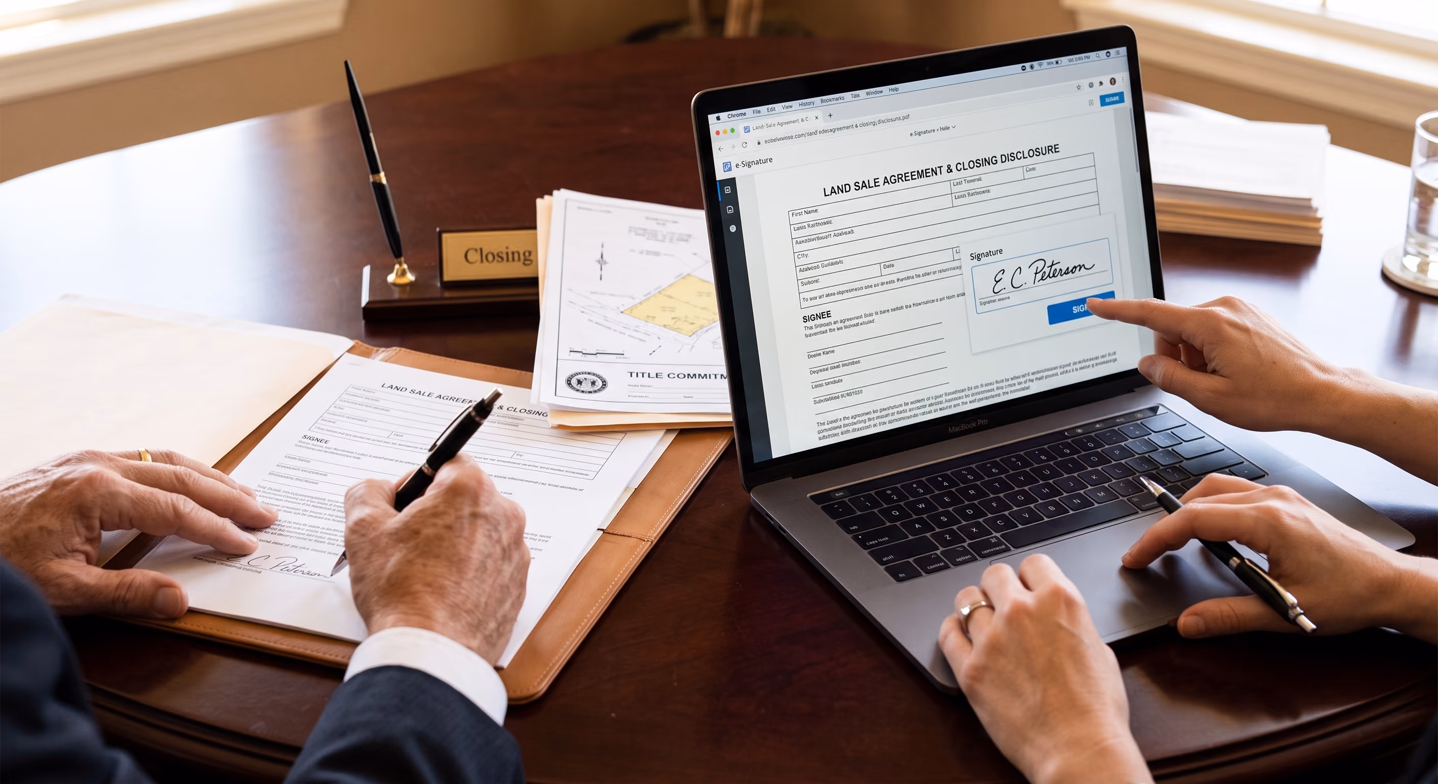 land purchase process explained - signing vacant land closing documents online with a title company