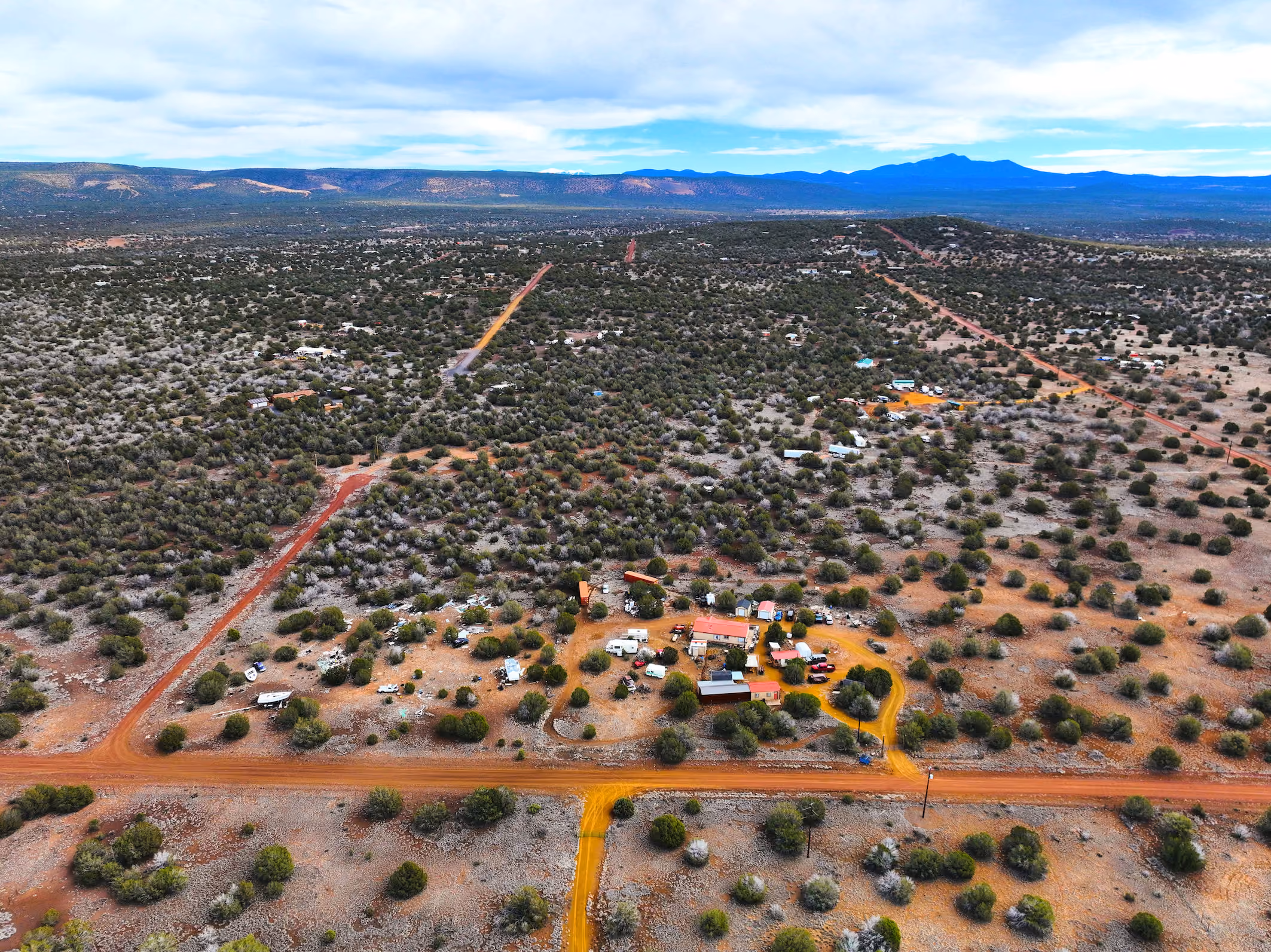 vacant land insurance - aerial photo of rural land parcel in the American Southwest