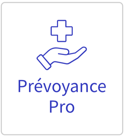 Pictogramme d'une main protégeant une croix médicale, prévoyance pour les professionnels