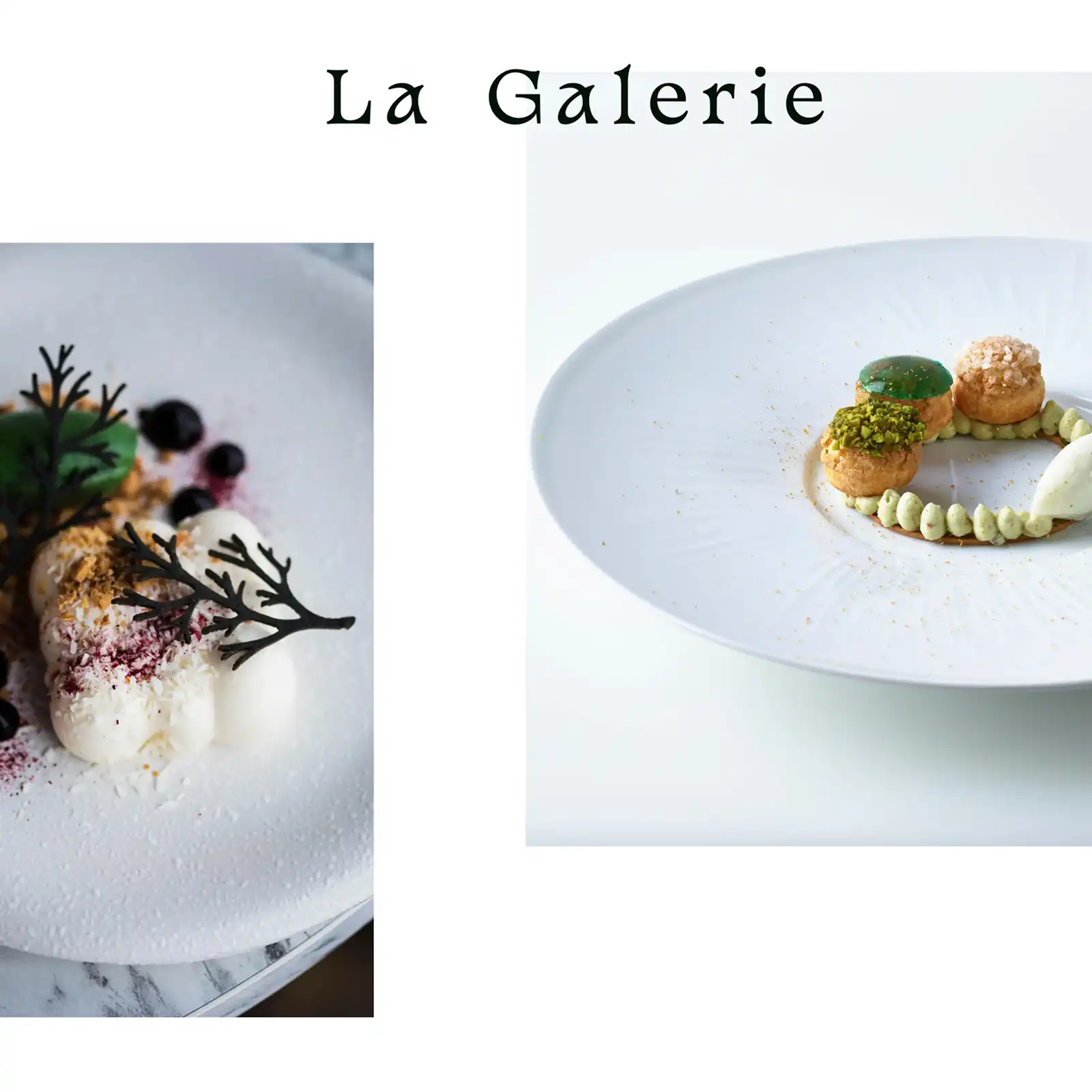 Aperçu de la galerie du site Maison Aveline, mettant en avant les créations gastronomiques.