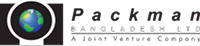 Packman Holdings logo featuring a magnifying glass over a globe with text 'Packman Holdings, A Joint Ventures Company'.