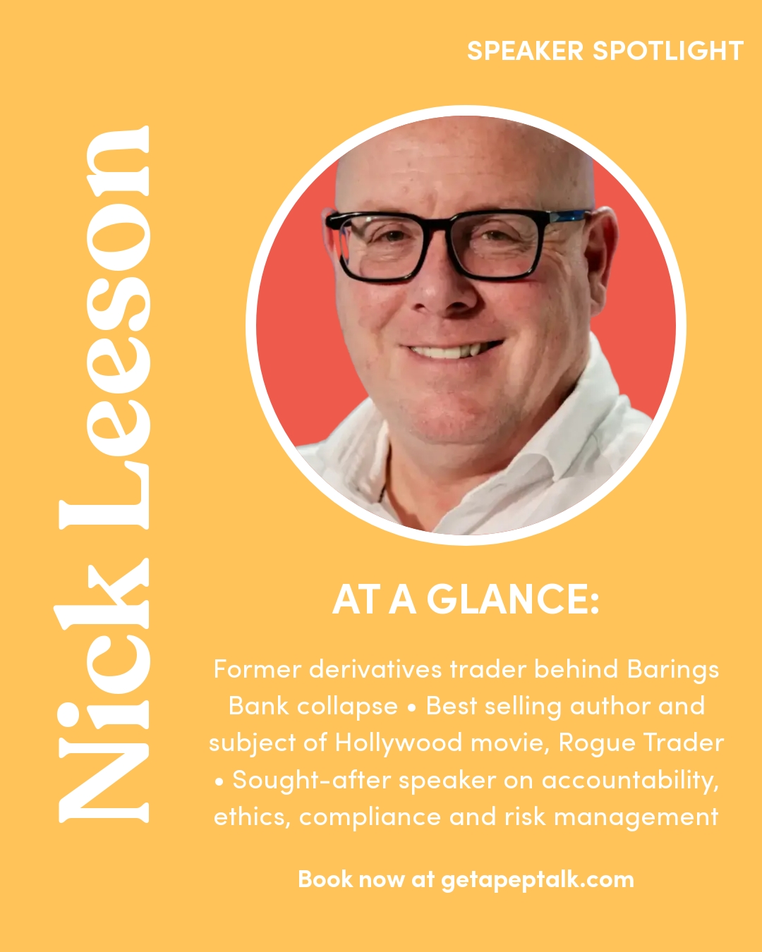 Nick Leeson Peptalk Spotlight Yellow