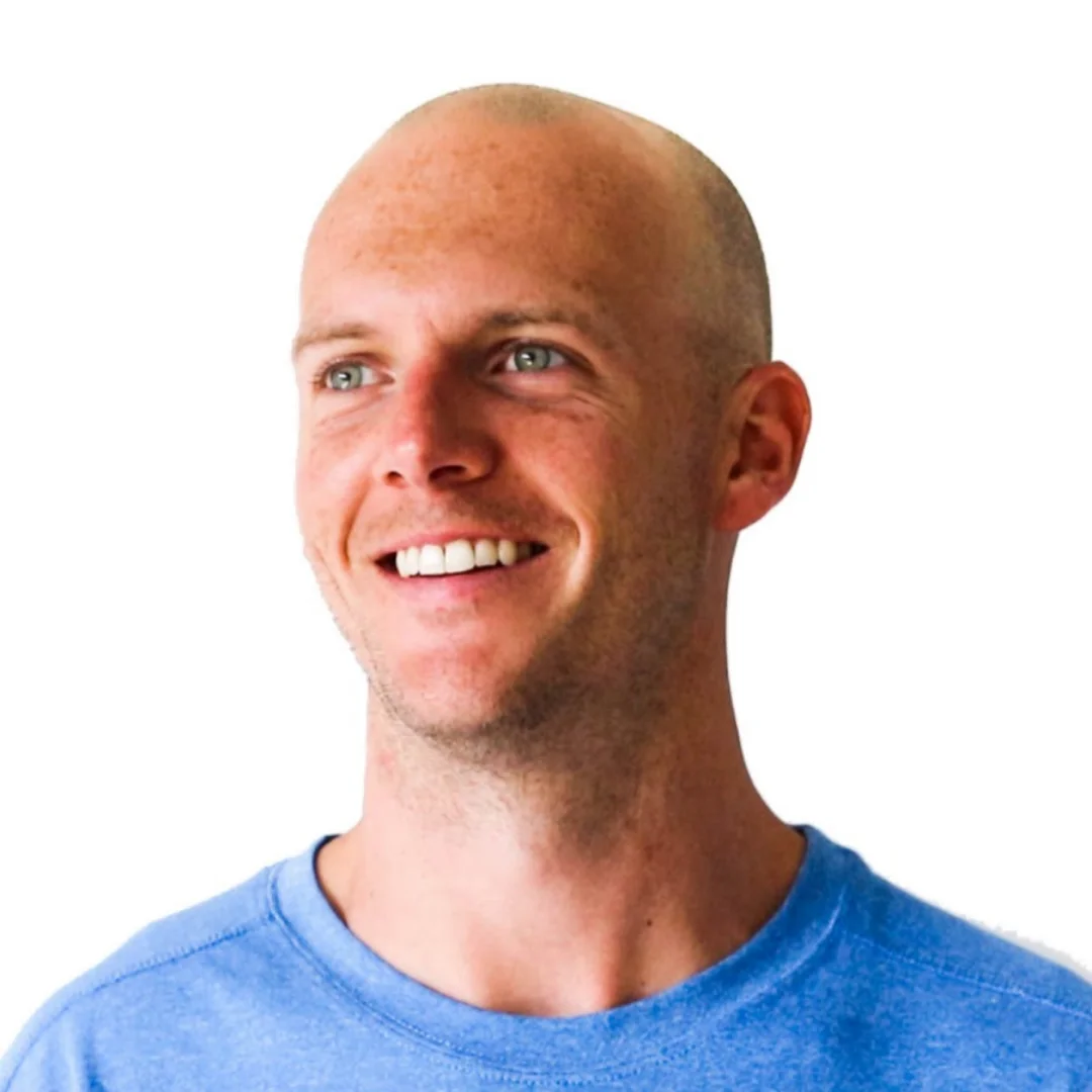 Male speaker headshot — bald man in blue t-shirt — book with PepTalk