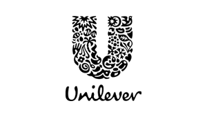 Unilever logo featuring a large 'U' composed of various food, nature, and household icons with 'Unilever' written below in script font.