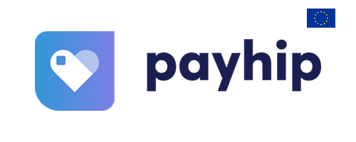 Payhip logo with a blue heart and tag icon next to the word payhip in dark text.