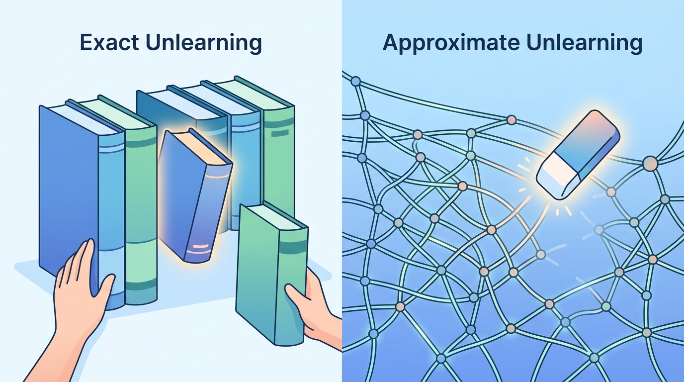 Exact Unlearning vs. Approximate Unlearning
