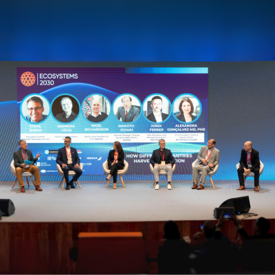 A panel on Ecosystems 2030's stage