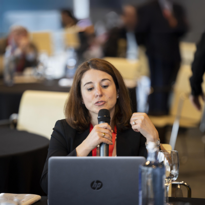 Breakout Session workgroup reporter with her laptop