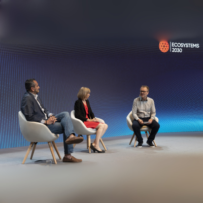 there panelists on Ecosystems 2030's stage