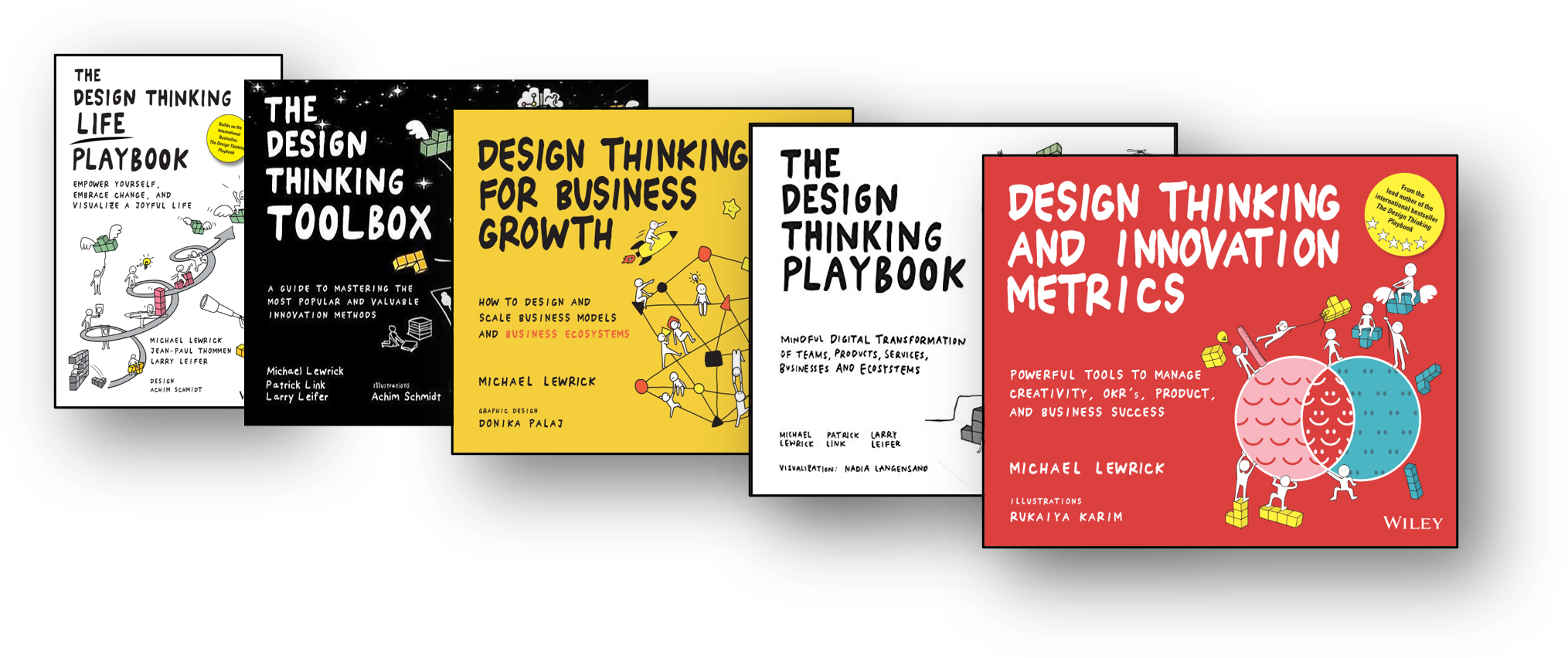 panel of Michael Lewrick's books