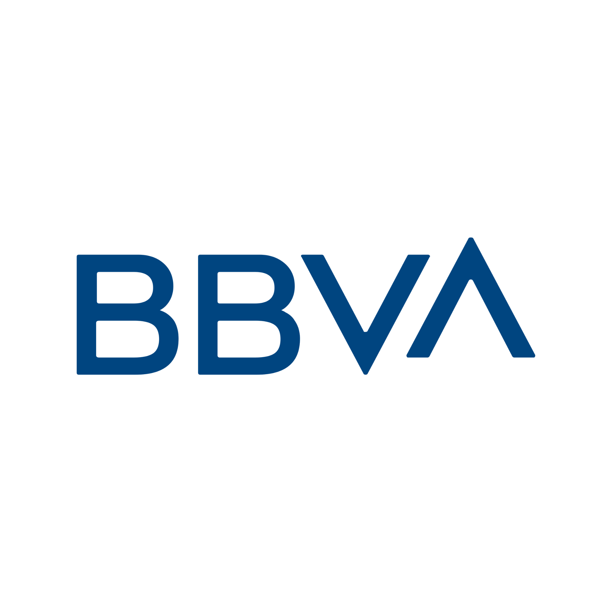 BBVA logo in blue letters on a transparent background.
