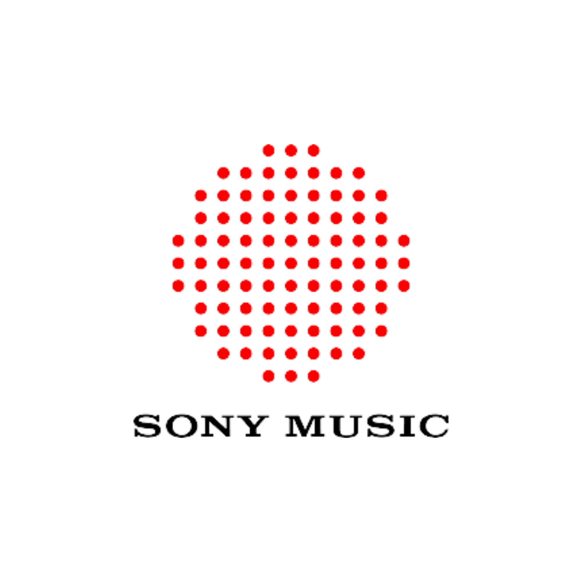 Sony Music logo with red dotted circular pattern above the text.