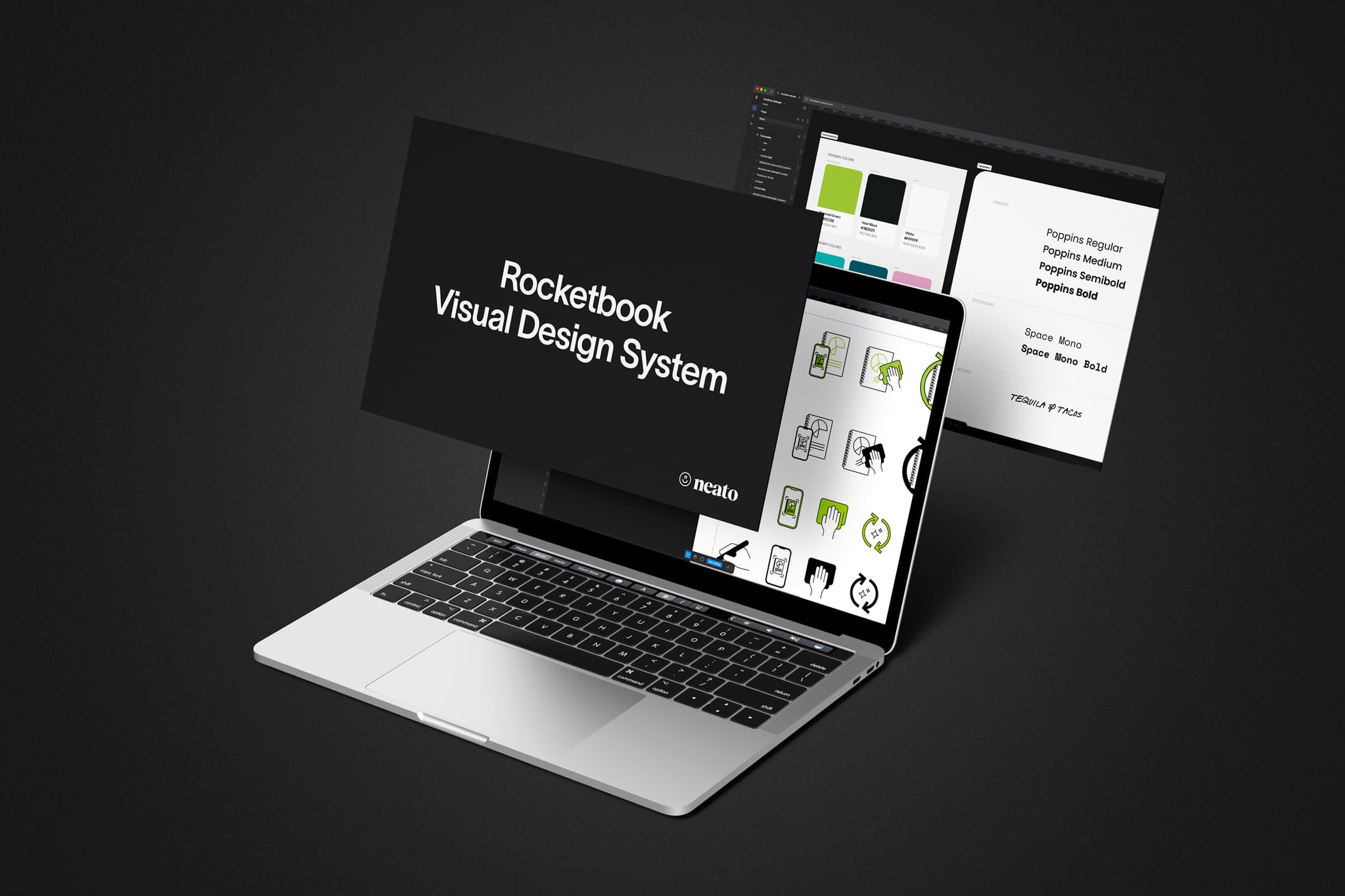 Neato portfolio mockup showing the Rocketbook Visual Design System