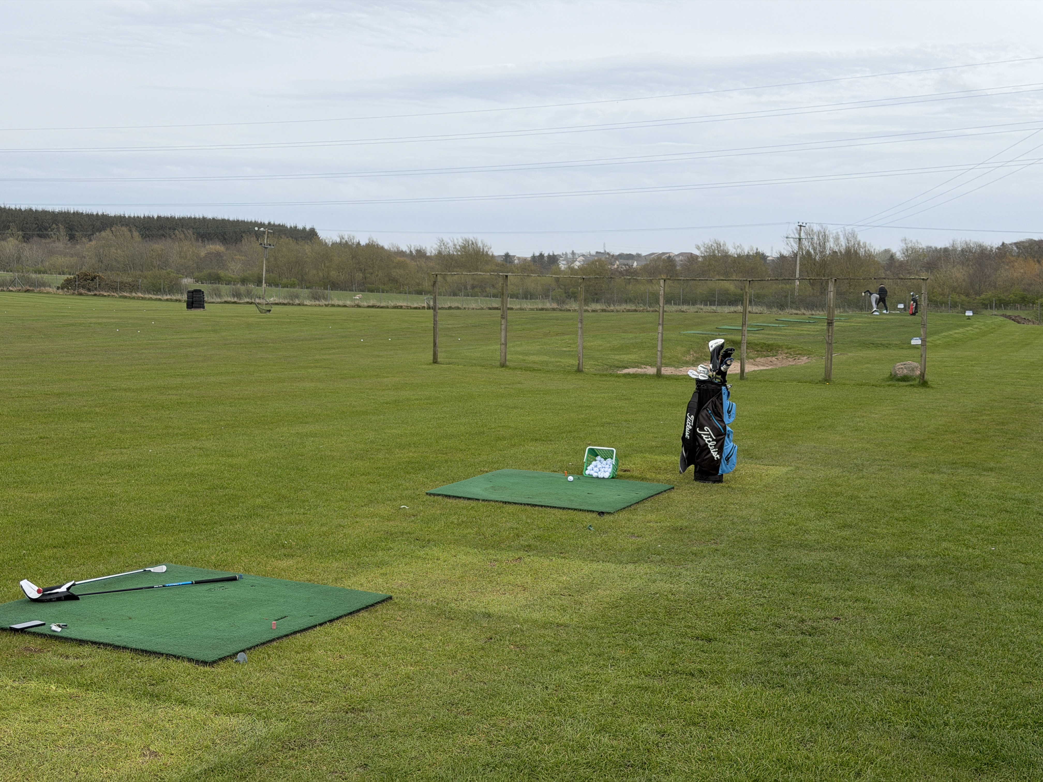 Grass practice bay at Berryhill Golf Range Aberdeenshire Scotland
