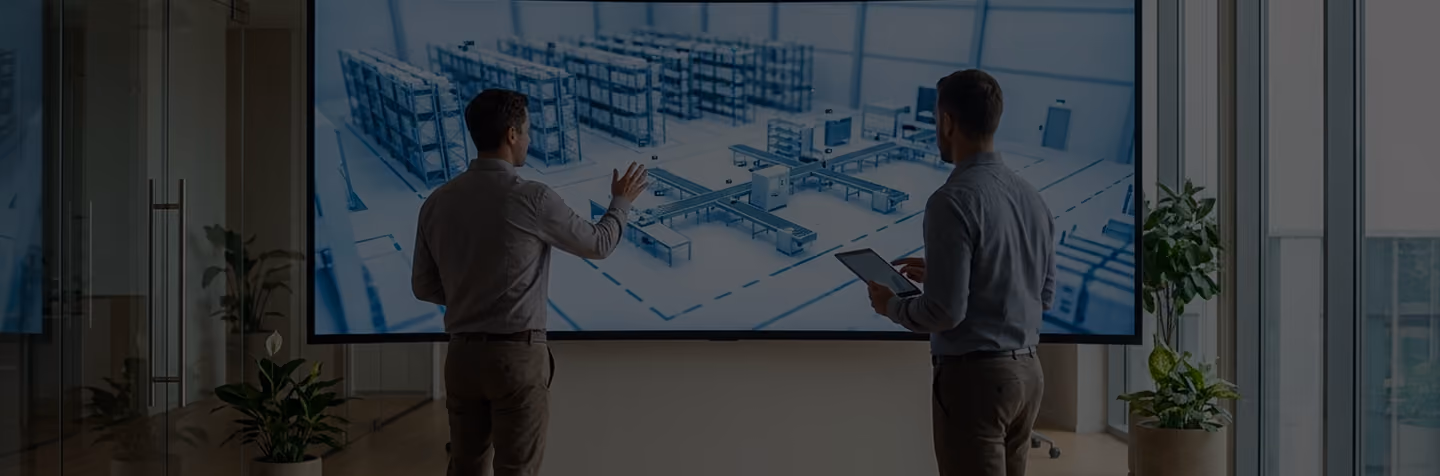 Warehouse simulations/slotting solution banner - Digital Supply Chain, Syntavio