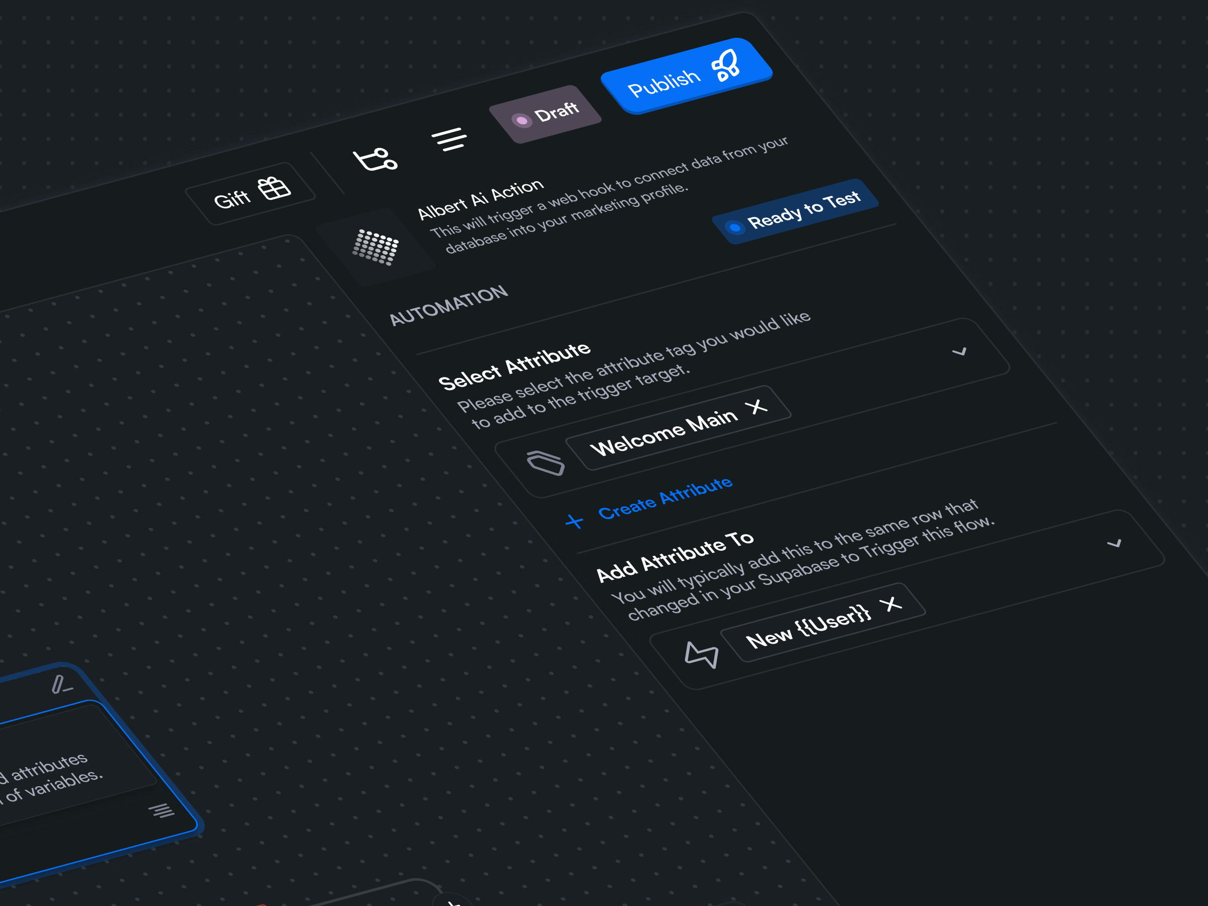 Working on the details view for editing a node within the workflow.