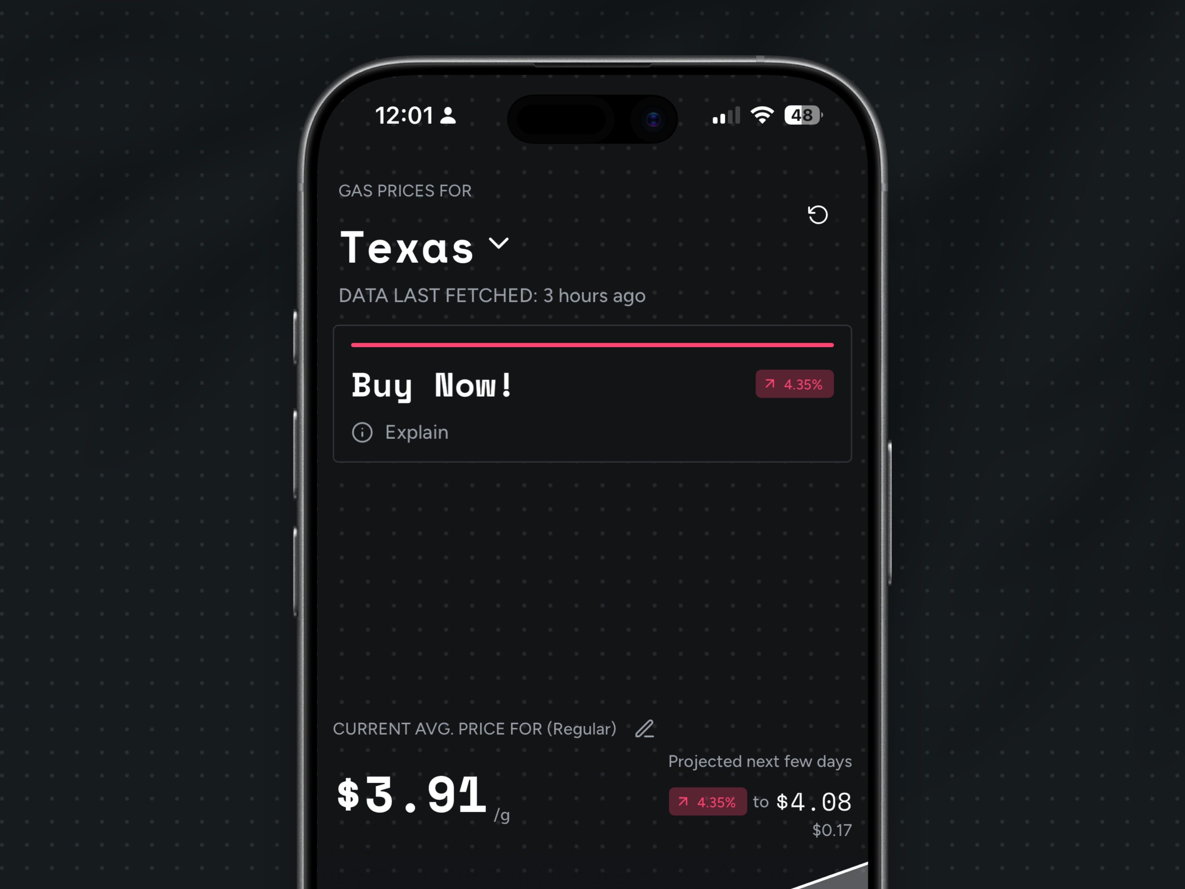 Here is the main UI in the application, a simple reflection of a single API call that connects to the backend built by Claude.