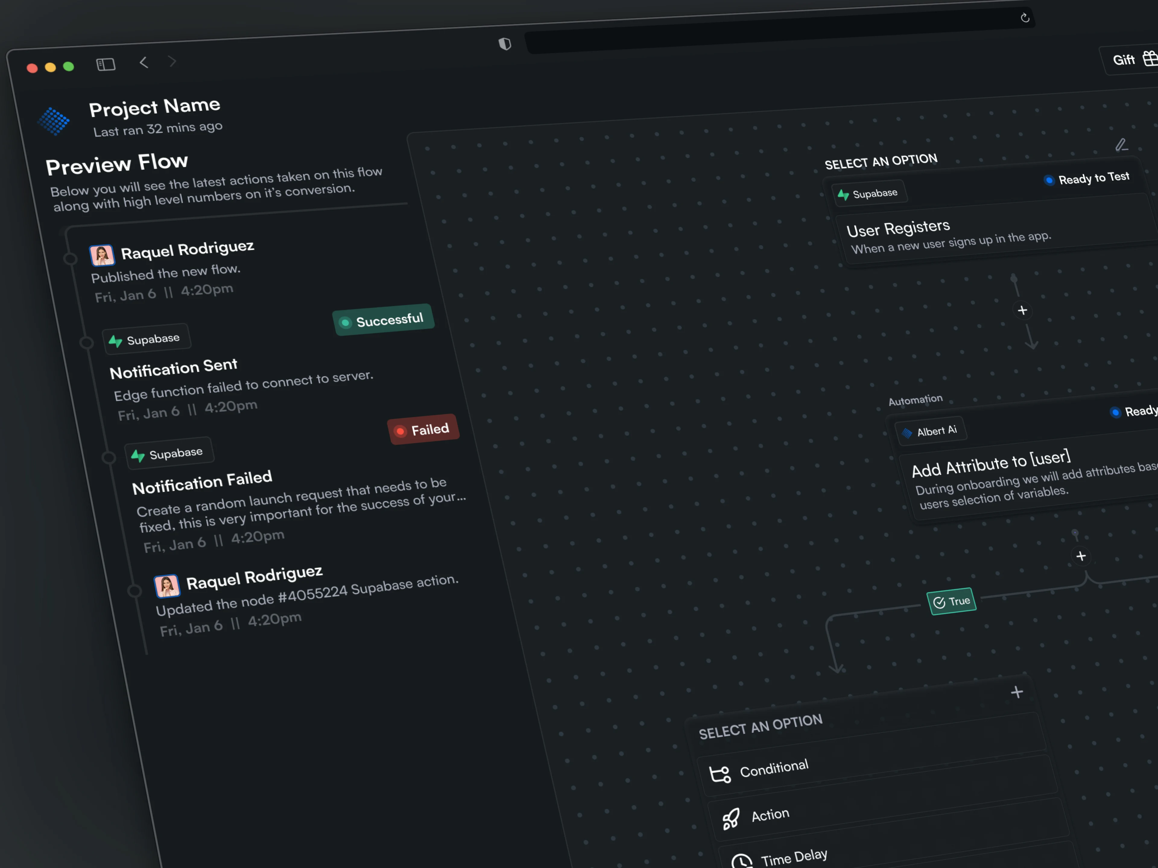 Working on some of the views and features for a customer lifecycle management platform where you can manage user engagement through pre-built logic.