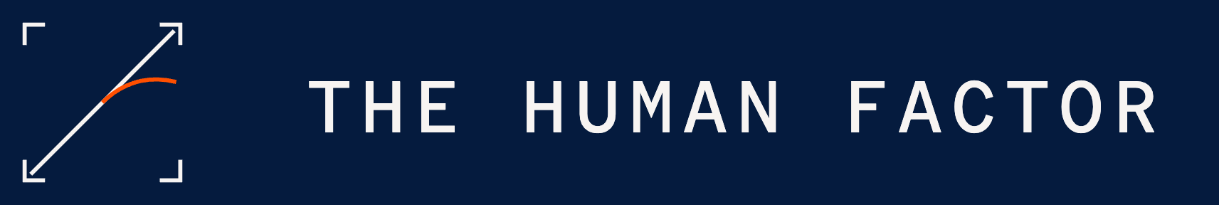 The Human Factor newsletter mark and wordmark on navy