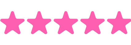 5 star review icon in pink