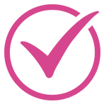 cute pink positive check mark